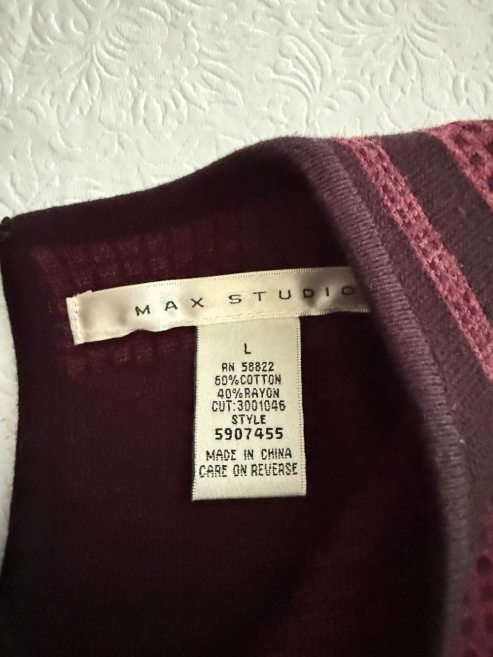 **Max Studio Wms Sleeveless Black Maropn Dress size L - Picture 5 of 6